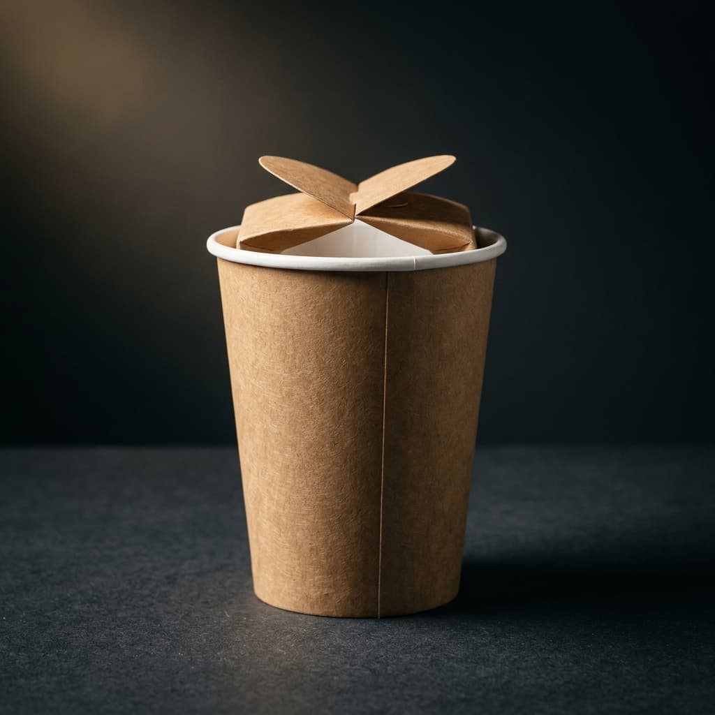 Calix Lidless Paper Cup — Foldable Wing Design